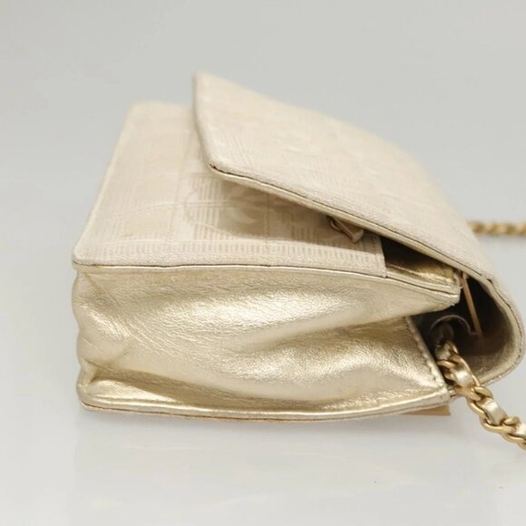 CHANEL New Travel Line Chain Wallet Nylon Gold CC Auth 119624 - Picture 3 of 16